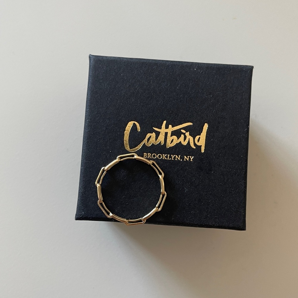 NEW Catbird 1976 Gold Chain Ring - size 7
